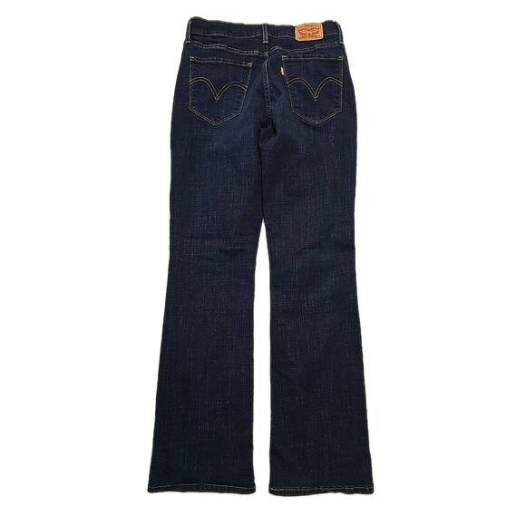 Levis Womens Classic Bootcut Jeans Size 4 W27 L32 Dark Wash Stretch Blue Denim - Picture 4 of 10
